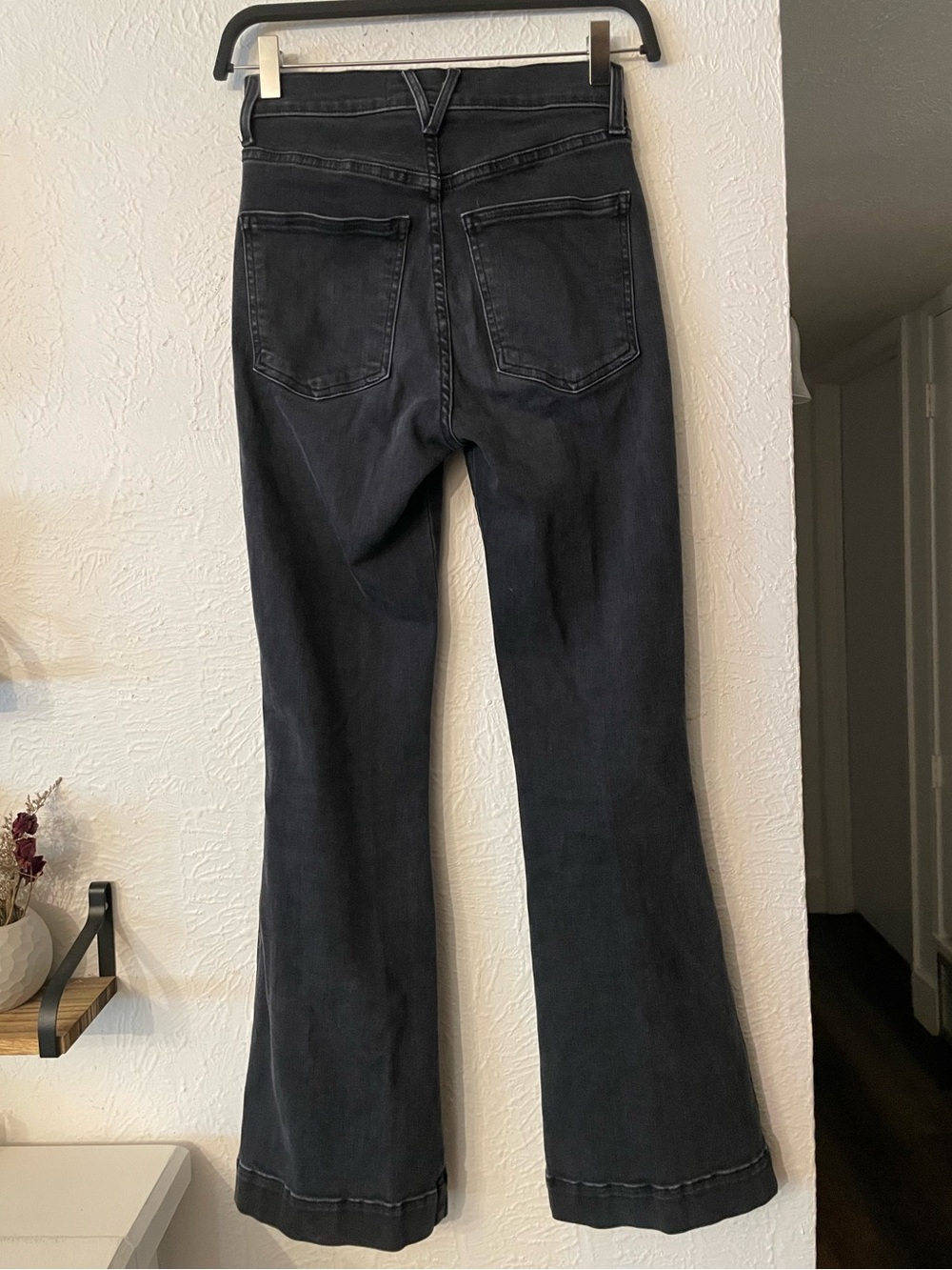 Veronica Beard Carson Ankle Flare High Rise Black Wide-Leg Jeans Size 25 - Picture 2 of 6